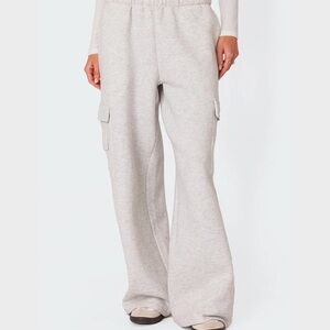 Edikted Light Gray Cargo Joggers